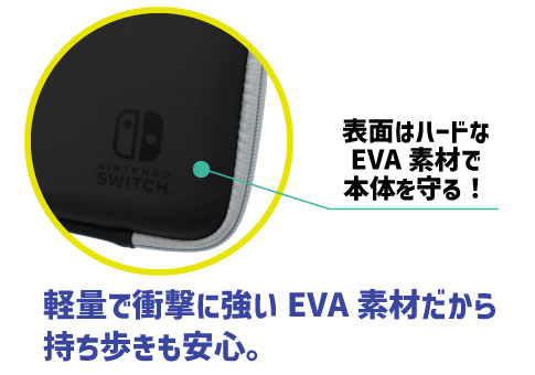 Nintendo Switch専用スマートポーチevaブラック グレー マックスゲームズ Maxgames